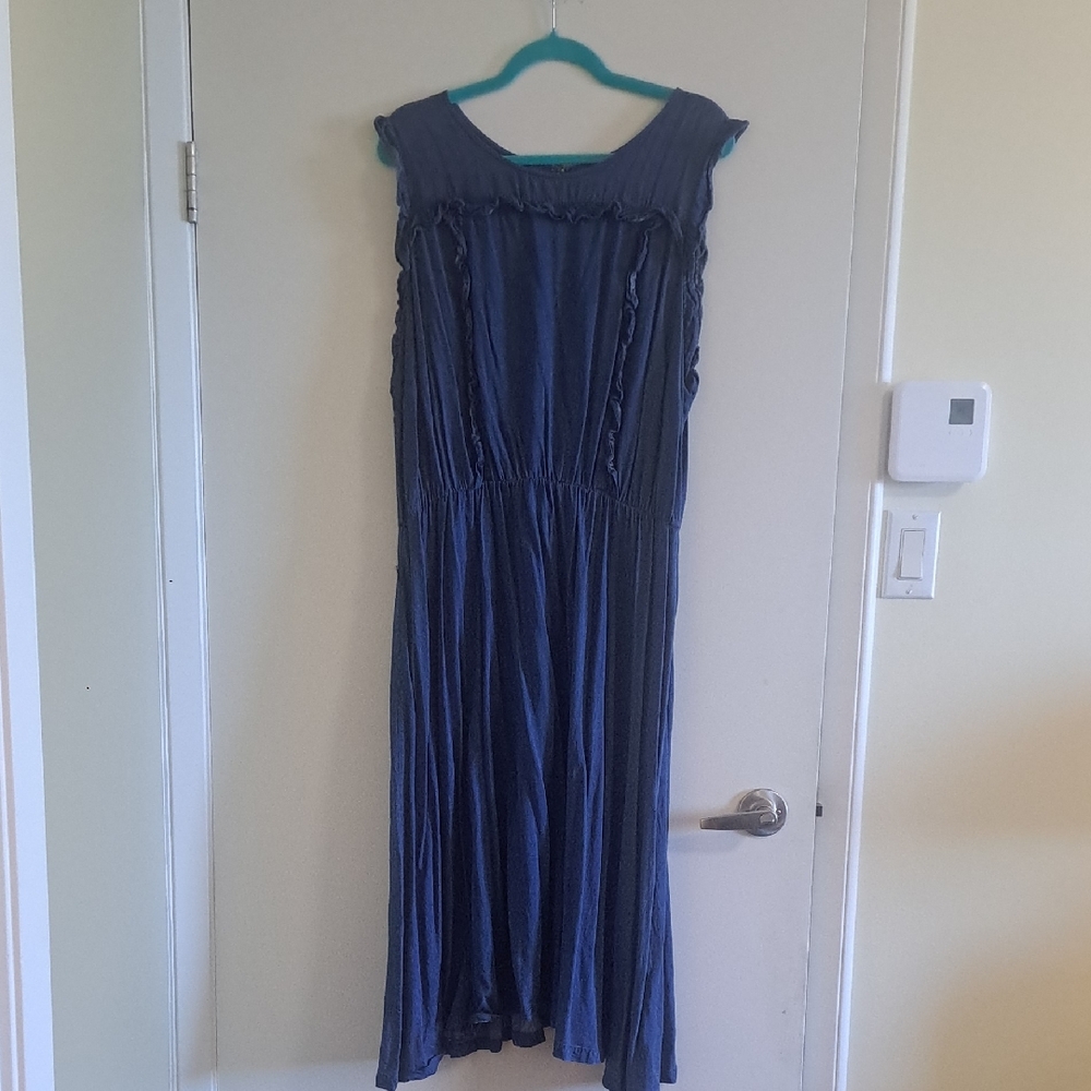 Eloquii Soft Denim Blue Midi Dress